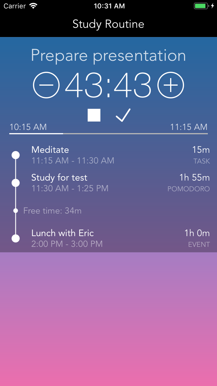 Screenshot of iPhone App